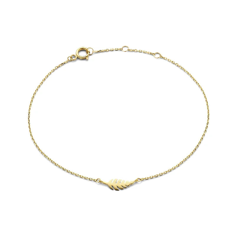 bracelets with pearl detail -Monceau Giselle 14 karat gold bracelet with feather