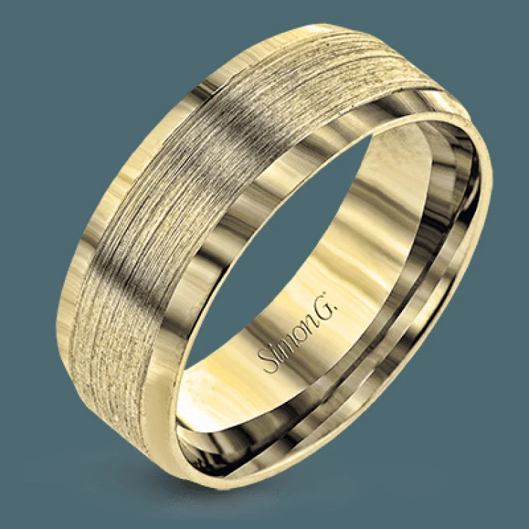 ladies rings for engagement moment -This men's band has beveled edges and a brushed texture extending around the ring.