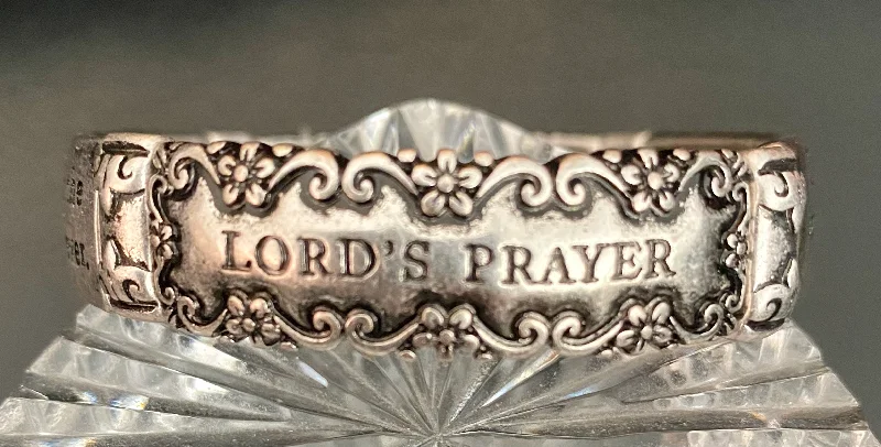 bracelets for evening wear -Lord's Prayer antique look silver stretch Bracelet