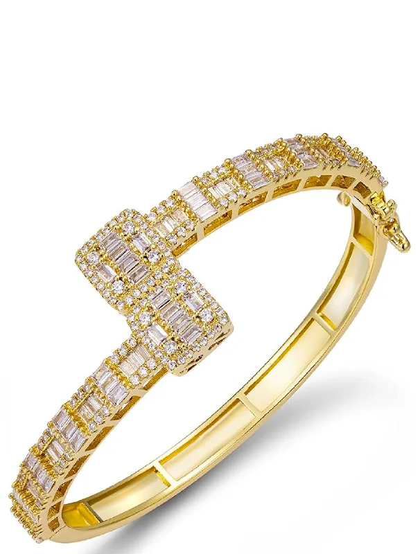 bracelets timeless beauty -18K Gold Embellished Love Cuff Bangle