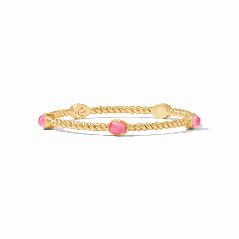 bracelets bold statement piece -NASSAU STONE BANGLE- PEONY PINK- MEDIUM