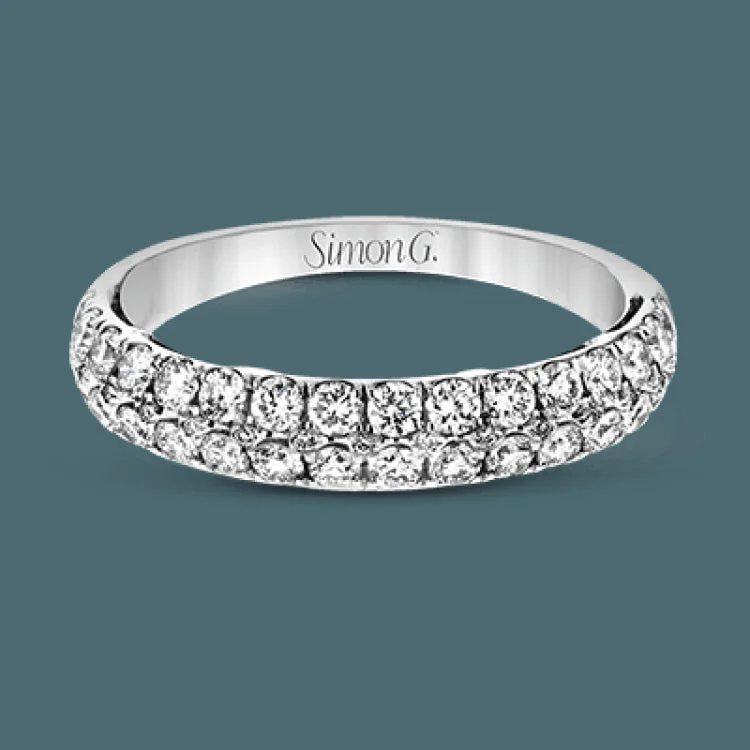 ladies rings custom personalized -This classic, elegant ring features 1.00 ctw of round white diamonds sparkling against a white gold band.