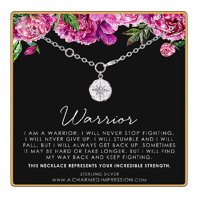 bracelets for party glamour -Warrior Bracelet • Survivor Gift • Silver • Diamond Polaris North Star Charm • Incredible Strength • Encouragement • Cancer Divorce Single Mom Depression • Inspirational Gifts for Women