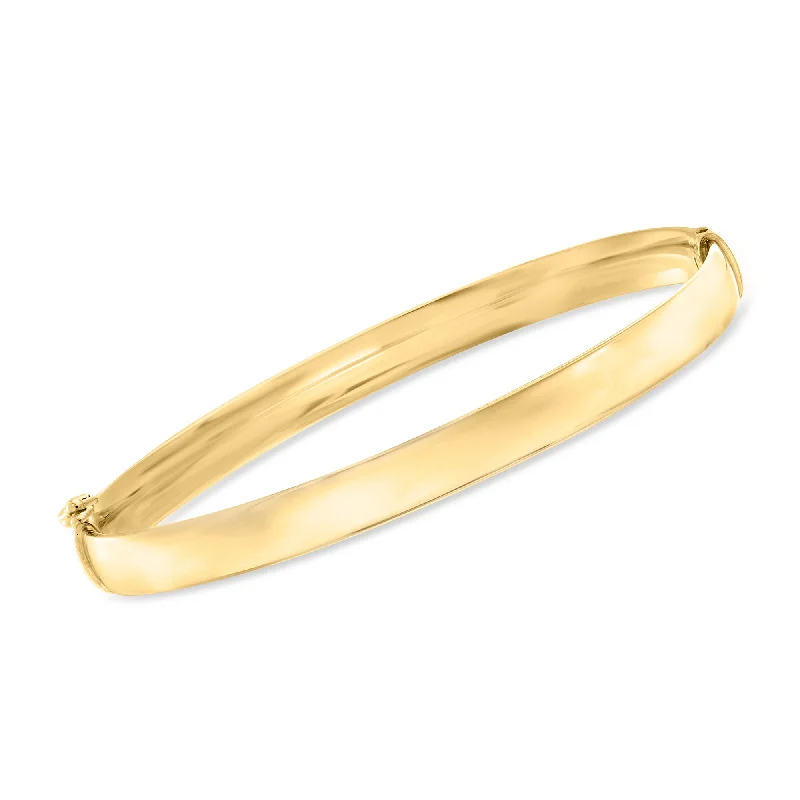 bracelets stackable trendy look -Ross-Simons Italian 18kt Yellow Gold Bangle Bracelet