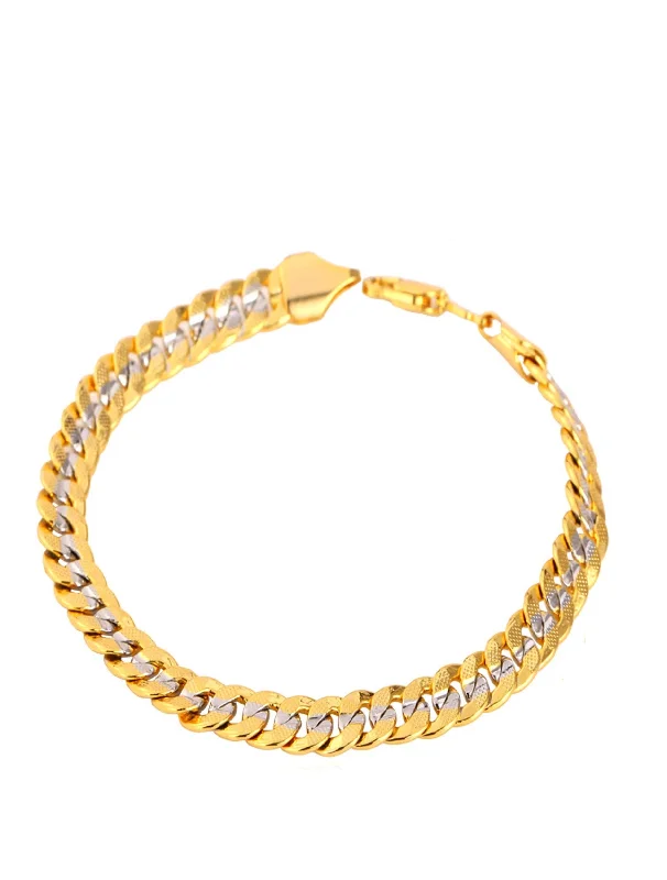 bracelets for bridal elegance -18k Gold & Silver Two Tone Chain Link Bracelet