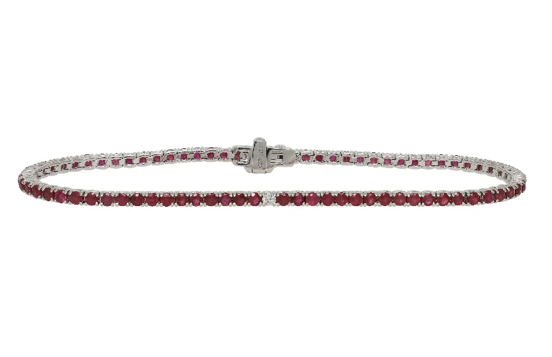 bracelets for beach wear -Diana M. 3.48 Carat Ruby and Diamond Bracelet