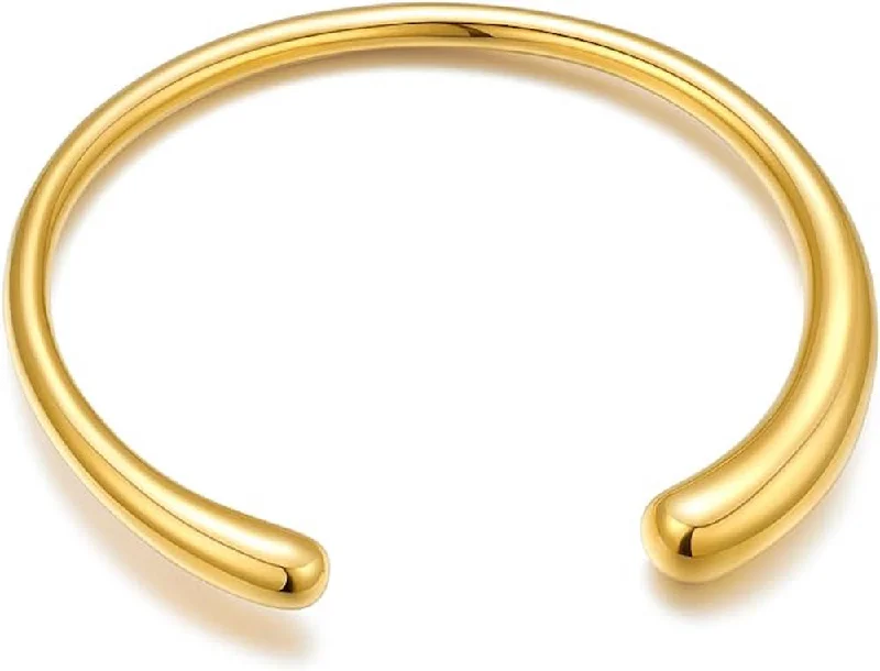 bracelets for holiday gift -18k Gold Open Polished Cuff Bangle