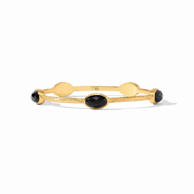 bracelets slim elegant style -IVY STONE BANGLE-MEDIUM-OBSIDIAN BLACK