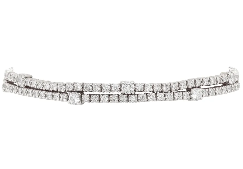 bracelets boho chic vibe -Diana M. 4.00 Carat Diamond Tennis Bracelet