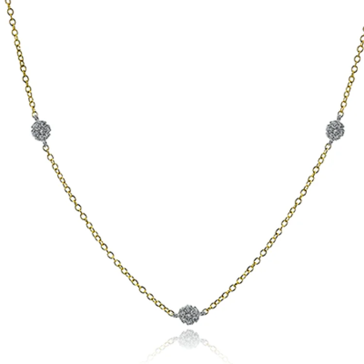 ladies rings art deco flair -This delicate necklace is dotted with stations of sparkling pave set diamonds between gold chain. This piece would be perfect for layering or for making an everyday statement on its own.