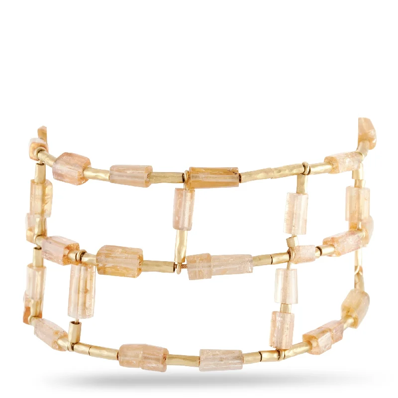 bracelets for stylish women -H. Stern 18K Yellow Gold Diamond and Imperial Topaz Bracelet