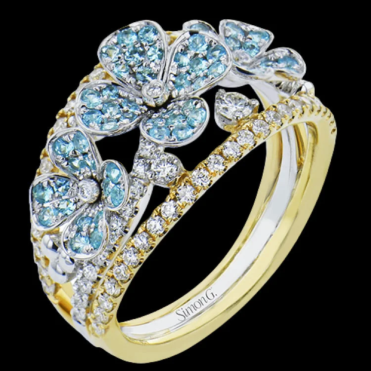 ladies rings with teal turquoise -LR2960 RIGHT HAND RING