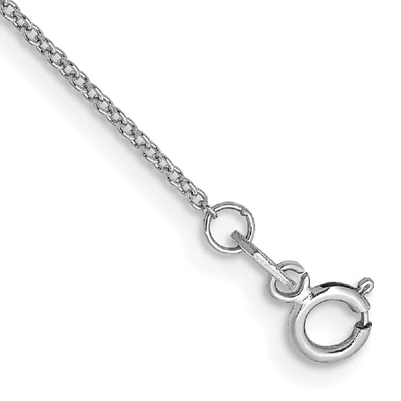 ladies rings platinum sleek shine -14k White Gold 0.9mm Cable with Spring Ring Clasp Chain Anklet, 10"