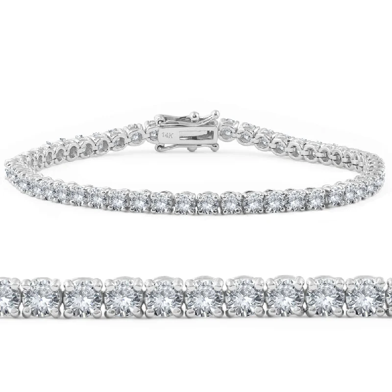 bracelets with star pendant -6ct EX3 Lab Grown Diamond Tennis Bracelet 18K White Gold 7 Inches