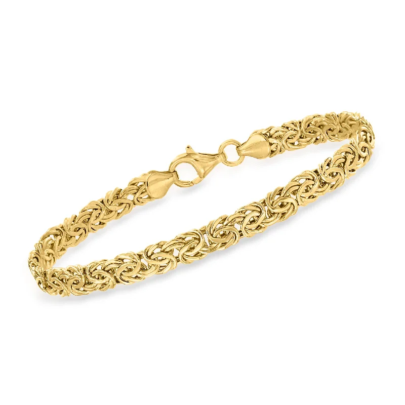 bracelets for party glamour -Ross-Simons 14kt Yellow Gold Byzantine Bracelet