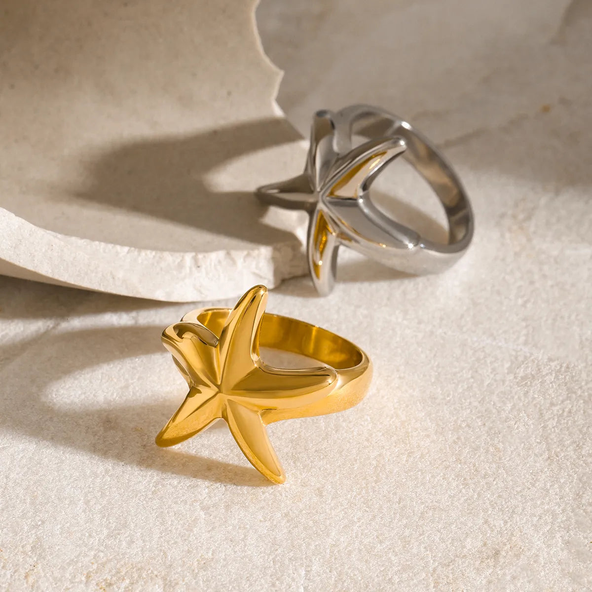 ladies rings for engagement moment -Wholesale Jewelry Vacation Beach Starfish 304 Stainless Steel Rings