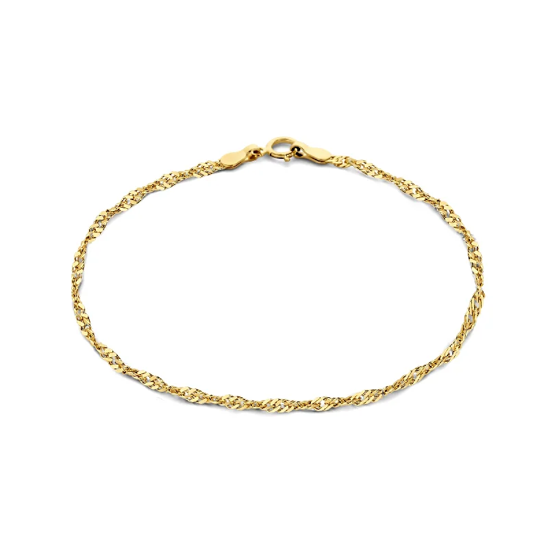 bracelets stylish affordable -Rivoli Lilou 14 karat gold bracelet with twist