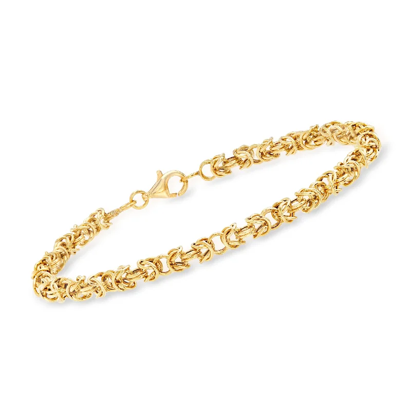 bracelets for wedding gift -Ross-Simons 18kt Yellow Gold Byzantine Bracelet