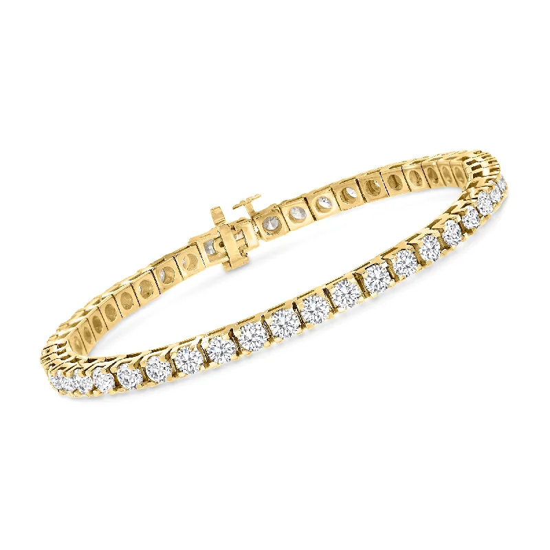 bracelets for everyday wear -Ross-Simons Diamond Tennis Bracelet in 14kt Yellow Gold