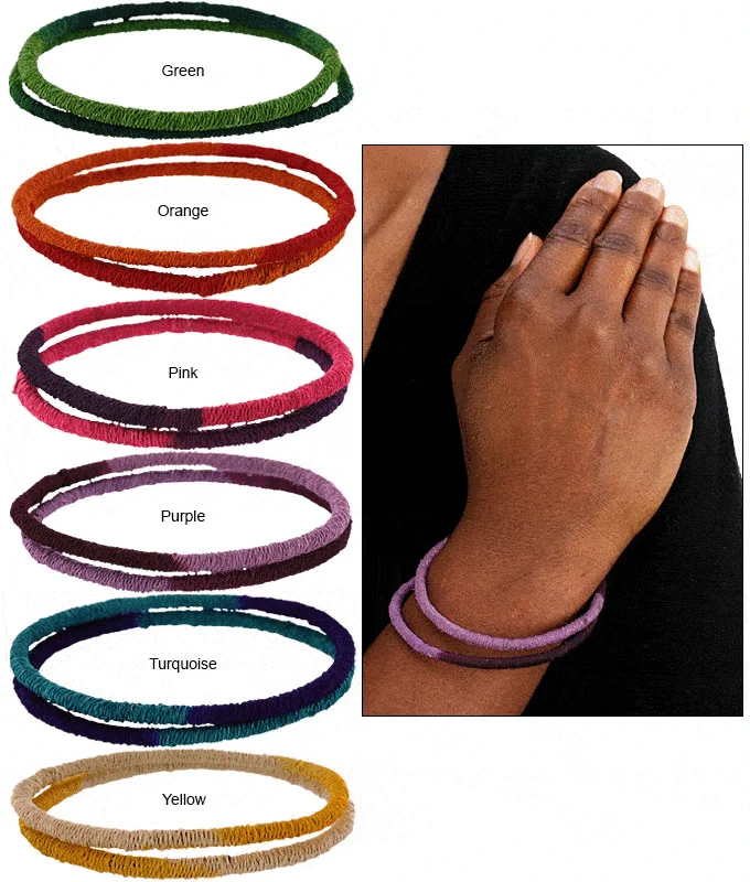 bracelets for special occasions -Dip Dyed Sisal Bangle Set