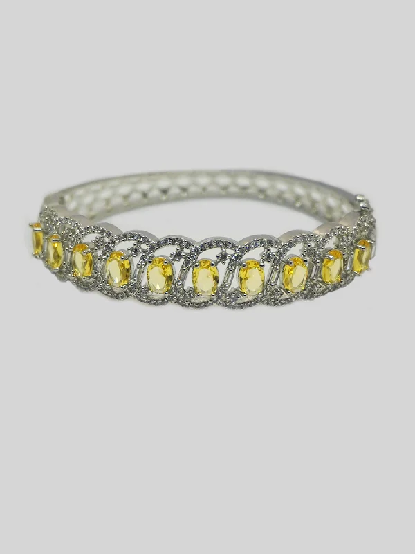 bracelets for daily elegance -Yellow and White American Diamond (AD) Bracelet