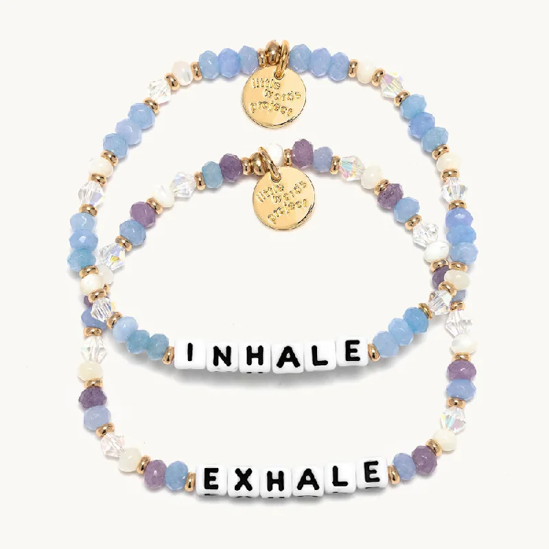 bracelets with engraved name -INHALE / EXHALE BRACELET SET