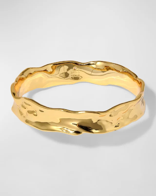 bracelets elegant gold tone -BRUT GOLD STRAP BANGLE