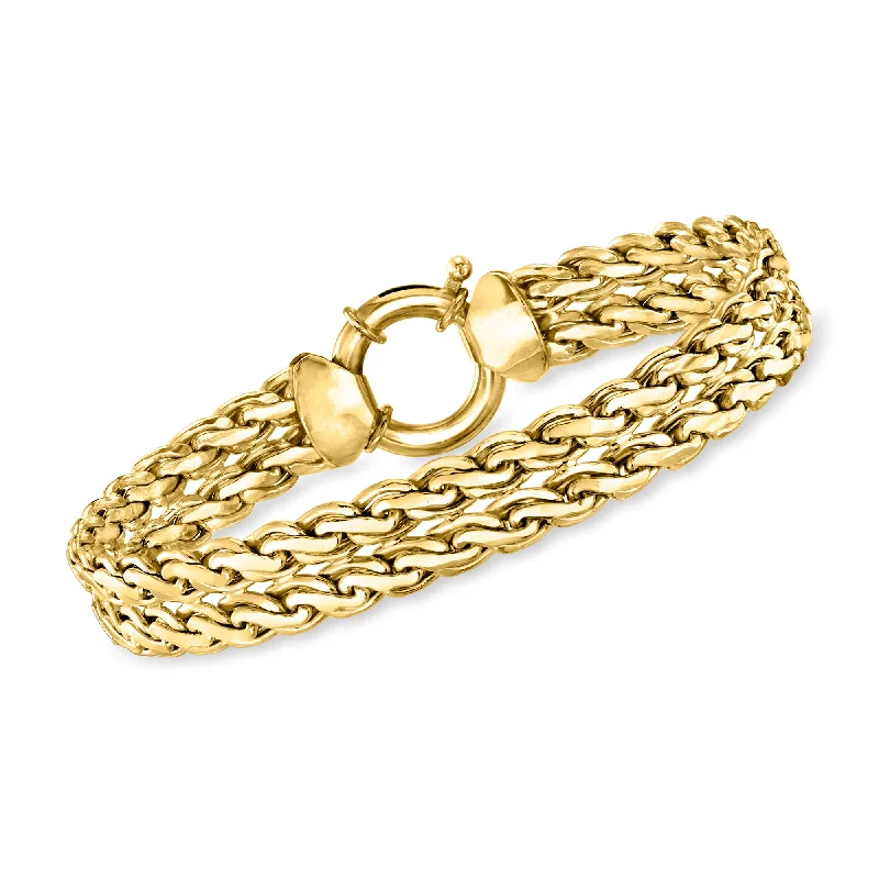 bracelets hypoallergenic metal -Ross-Simons 18kt Yellow Gold Cestina-Link Bracelet