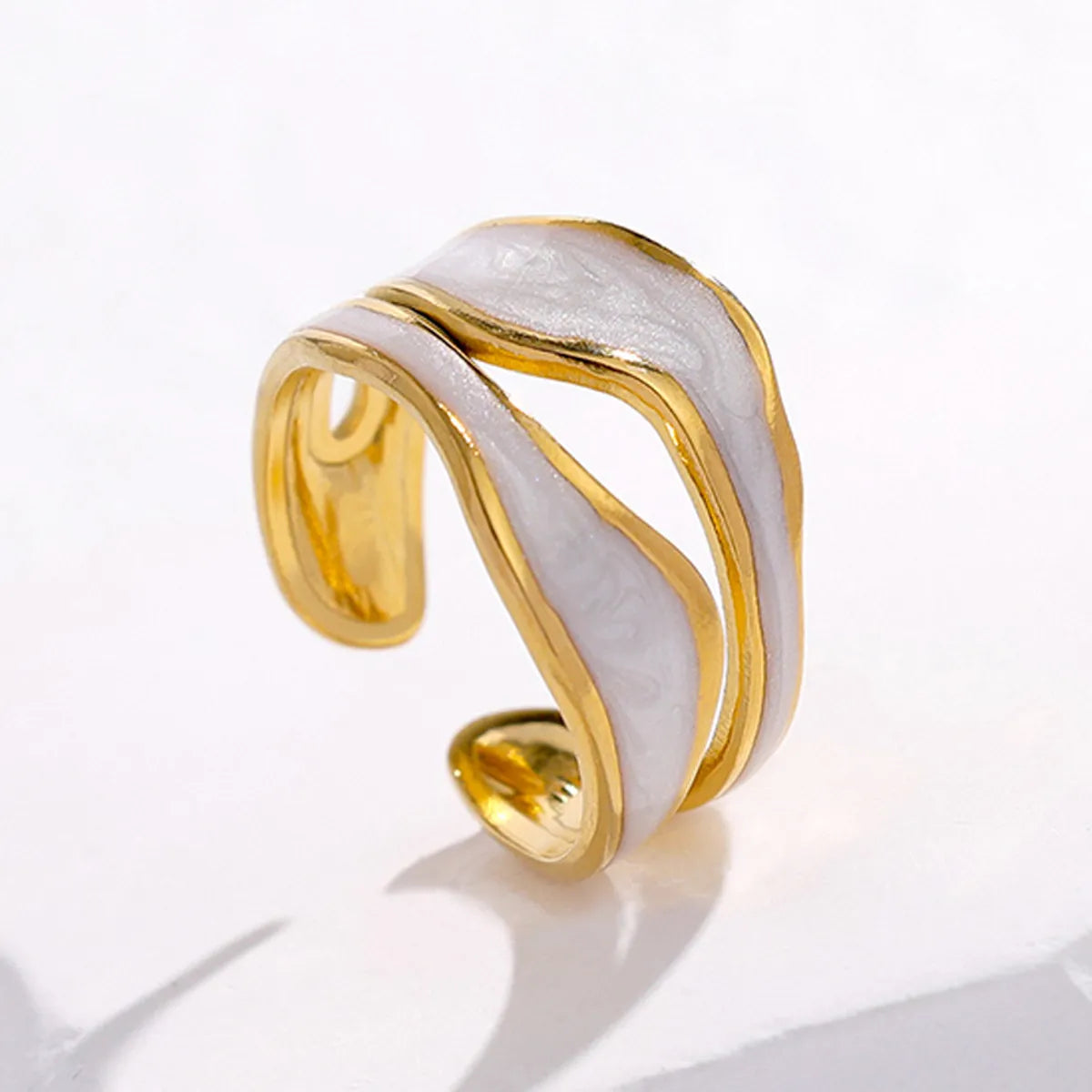 ladies rings elegant gold tone -Fashion Geometric Stainless Steel Plating Open Ring