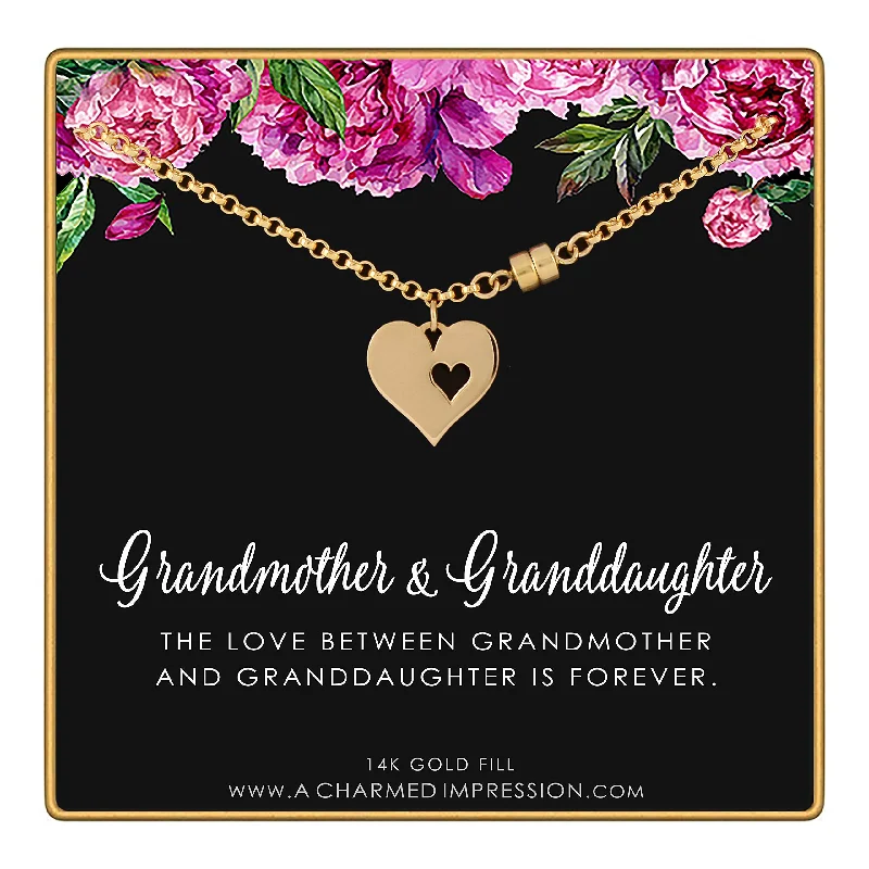 bracelets for gifting ideas -Gold Grandmother Granddaughter Bracelet with Card • Two Connected Hearts Bracelet • Gifts for Women • Grandmother Jewelry • 14k Gold Filled Bracelet • MAGNETIC CLASP • Gifts for Grandma Granddaughter