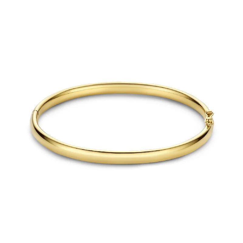 bracelets for fashion lovers -Cour d'Honneur Lucienne 14 karat gold bangle with round edge