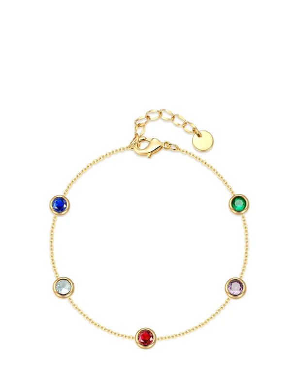 bracelets for vintage lovers -18k Gold Multi Color Station Bracelet