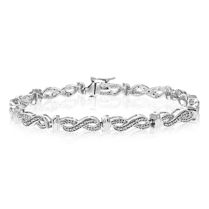 bracelets vintage inspired look -1/8 cttw Lab Created Diamond Tennis Bracelet 925 Sterling Silver Prong 7 Inch