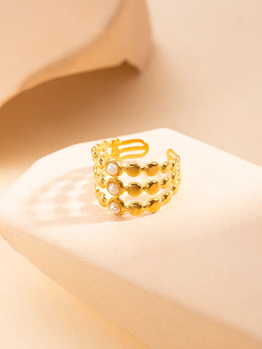 Three-Layer Coil Pearl Ring