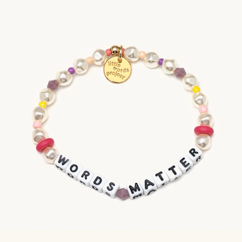 bracelets with pearl detail -WORDS MATTER PEARL BRACELET