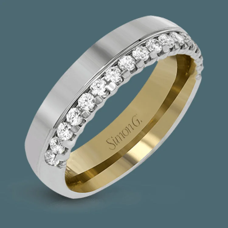 ladies rings with citrine yellow -This modern unisex band features a statement row of diamonds totaling .47 ctw along one edge of the ring. The outside of the ring is crafted in white gold while the inside is rose gold.