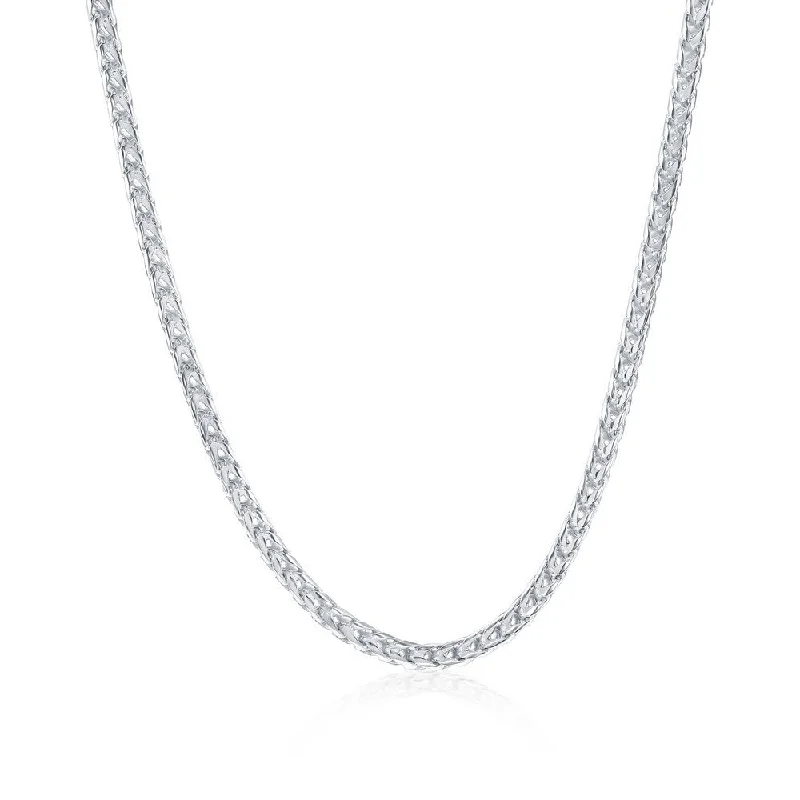 bracelets delicate thin design -Diamond cut Franco Chain 3mm Sterling Silver 8" Bracelet