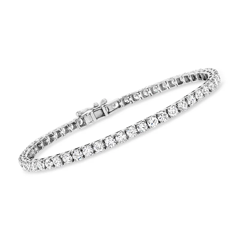 bracelets for casual chic -Ross-Simons Lab-Grown Diamond Tennis Bracelet in 14kt White Gold