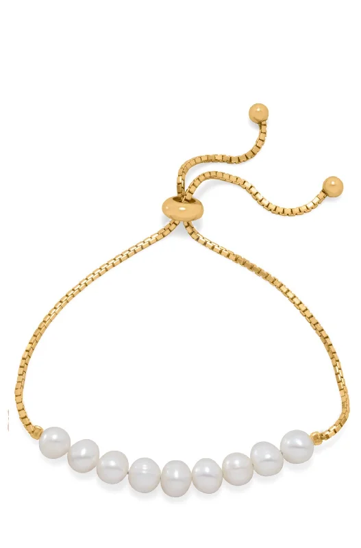 bracelets for teens trendy -18k Gold Multi Pearl Bracelet