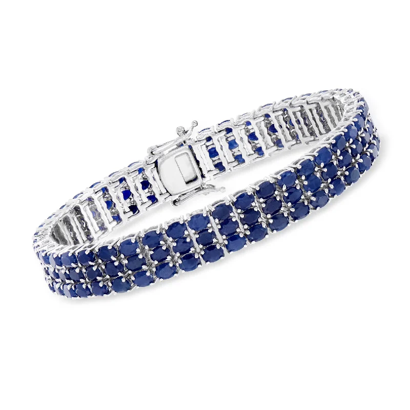 bracelets timeless beauty -Ross-Simons Sapphire Tennis Bracelet in Sterling Silver