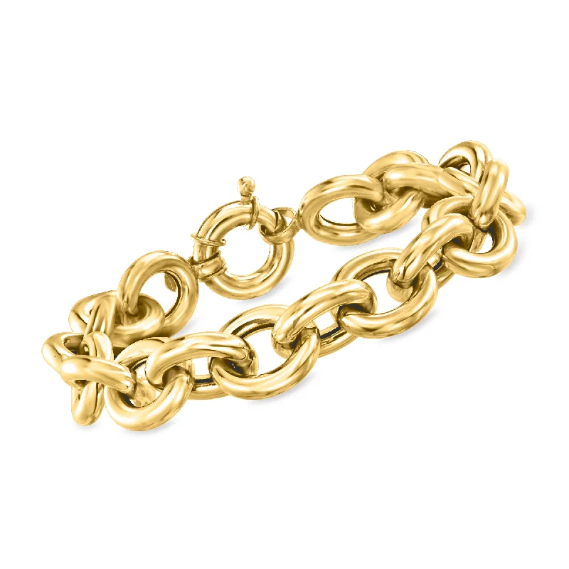 bracelets for prom night -Ross-Simons Italian 18kt Yellow Gold Cable-Chain Bracelet