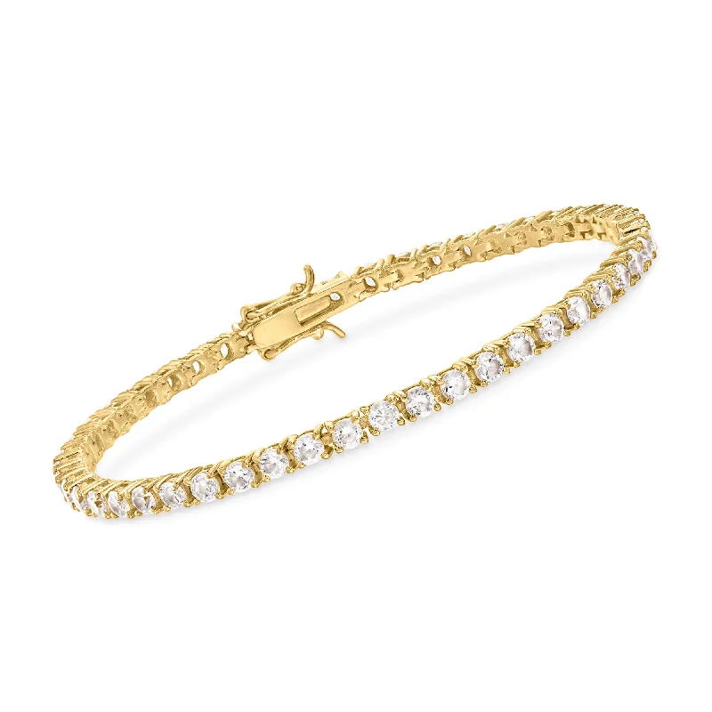 bracelets for prom night -Ross-Simons CZ Tennis Bracelet in 18kt Gold Over Sterling