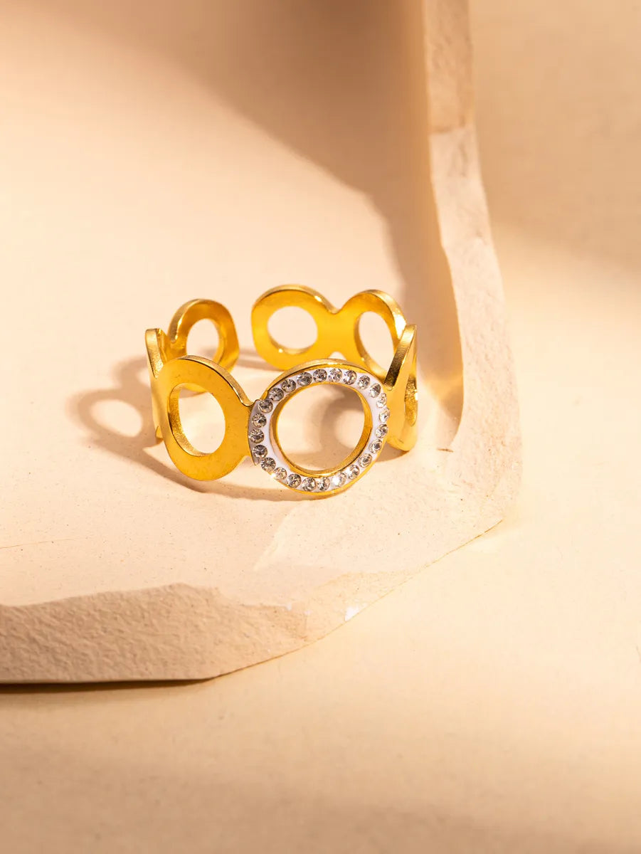 Openwork Circle Diamond-Studded Ring