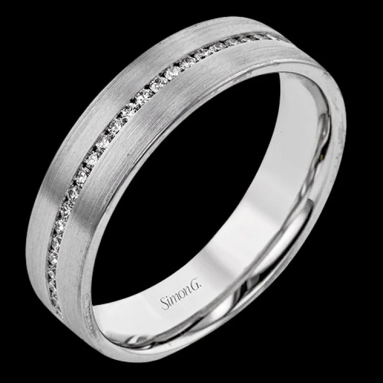 ladies rings custom personalized -Timless design revealed in this 14k yellow gold band featuring .55cttw diamonds.