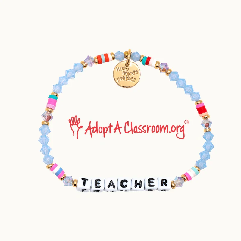 bracelets with initial charm -TEACHER BRACELET