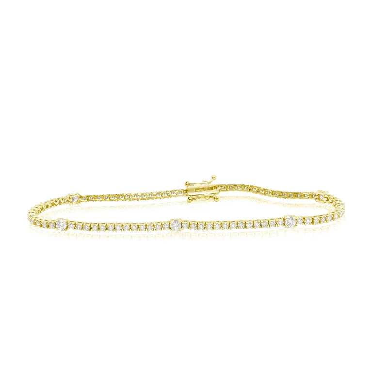 bracelets with initial charm -Diana M. 2.20 Carat Tennis Bracelet